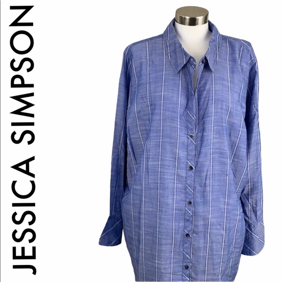 Jessica Simpson Tops - JESSICA SIMPSON NWT BLUE SOFT TOP SIZE 2X